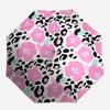 1pc Cheetah Floral Automatic Umbrella | Portable Foldable 8-Rib Manual Open, Cute Birthday & Holiday Gift for Outdoor Yy260107107