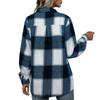 Women's Winter Casual Loose Grinding Wool Plaid Shirt Plush Plaid Shirt Jacket