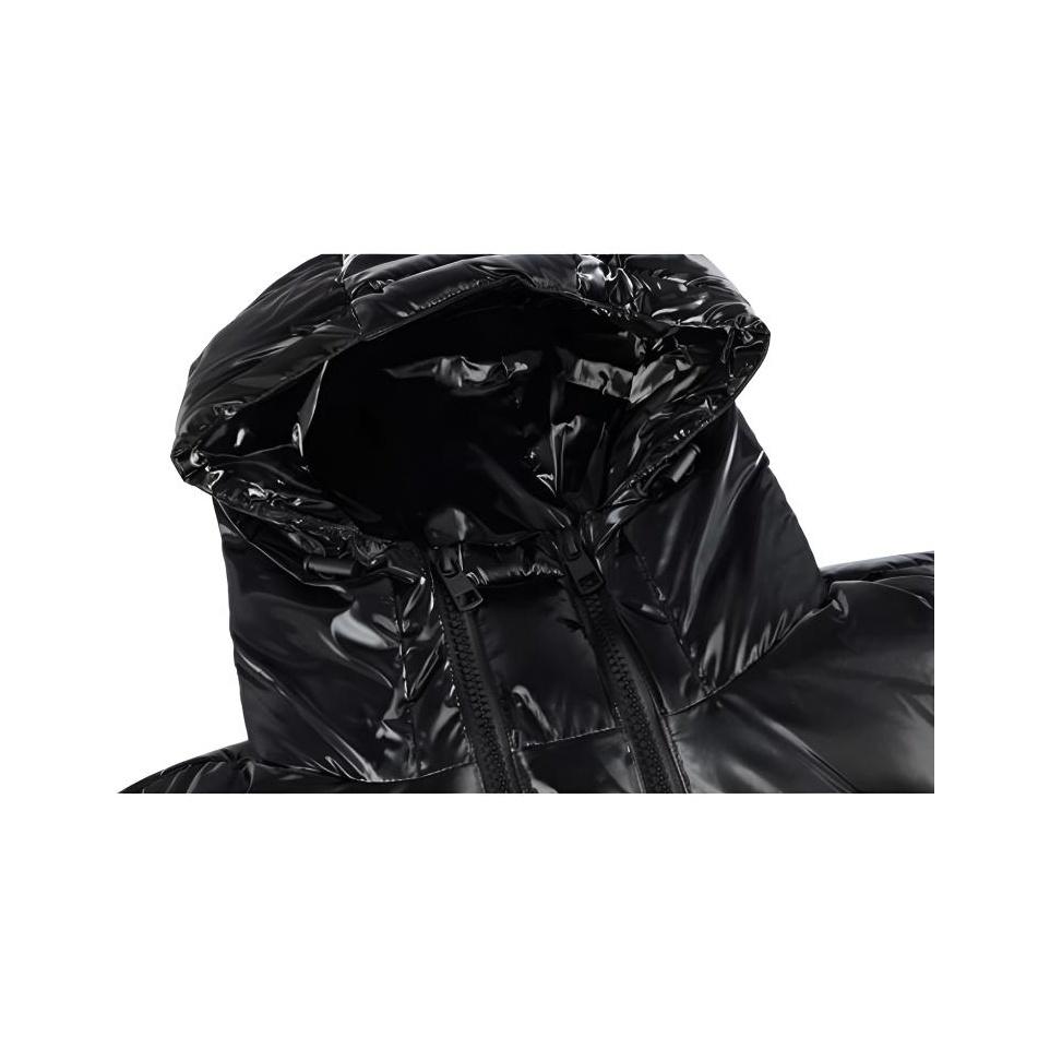 Calvin Klein Shiny Hooded Zip-Up Long Sleeve Cotton Jacket Men Jackets Black J30J321974