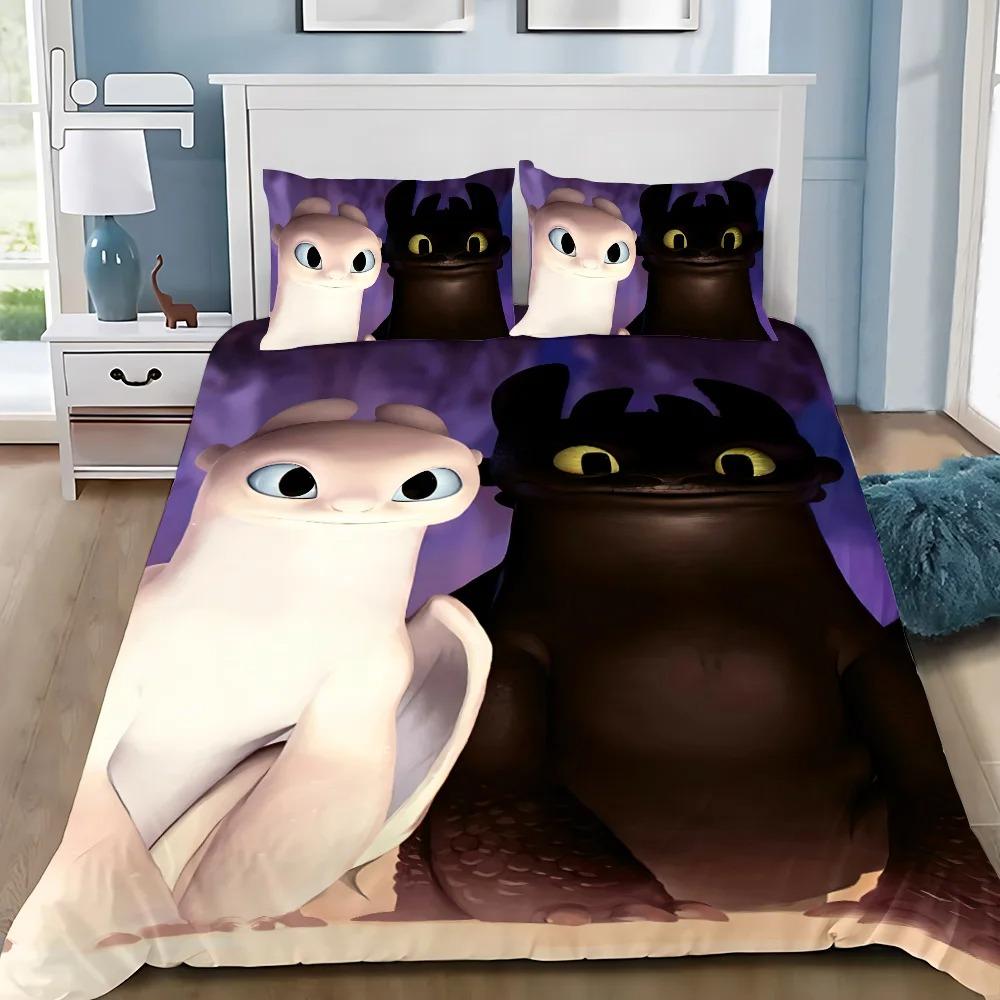 Funny T-Toothless Duvet Cover Pillowcase Bedding Set Adult Boy Girl Bedroom Decoration Children Gift Single Double Large Size