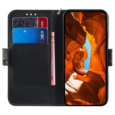 Wallet Phone Case for Xiaomi Redmi 11A 4G/12C 4G,PU Leather Pattern Printing Stand Cover with Strap