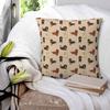 Dachshund Dog All Day Long Cream Pillow Cover Polyester Pillow Case Cushion Cover Retro Pillowcases For Sofa Home Decorative