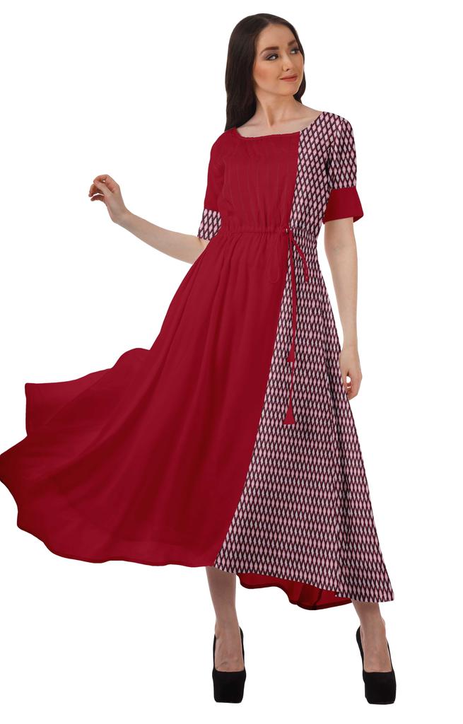 Moomaya Sukienka z krótkim rękawem, wizytowa, wiskozowa santoon, z dekoltem scoop dla