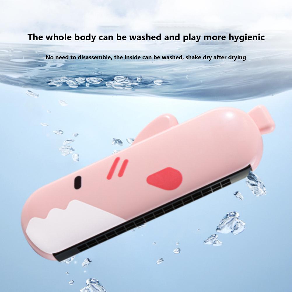 Kids Harmonica 16 Holes Harmonica For Toddler Educational Toy Shark Musical Instruments Gifts For Beginners Birthday