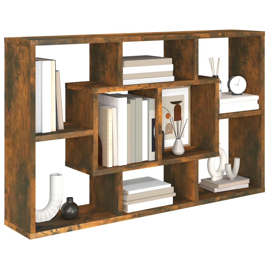 Wall Shelf Smoked Oak 85 x 16 x 52.5 cm Particleboard