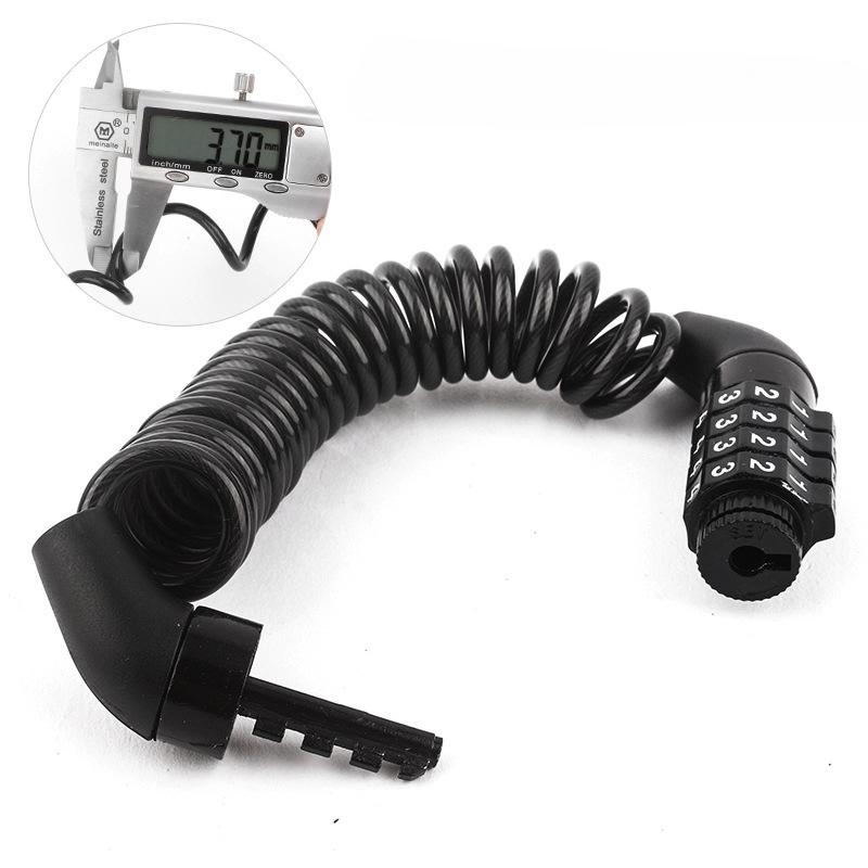 Mini Helmet Lock Anti-theft 4 Digit Password Lock Wire Mountain Bike Frame Durable Steel Wire Cable Bicycle Accessories