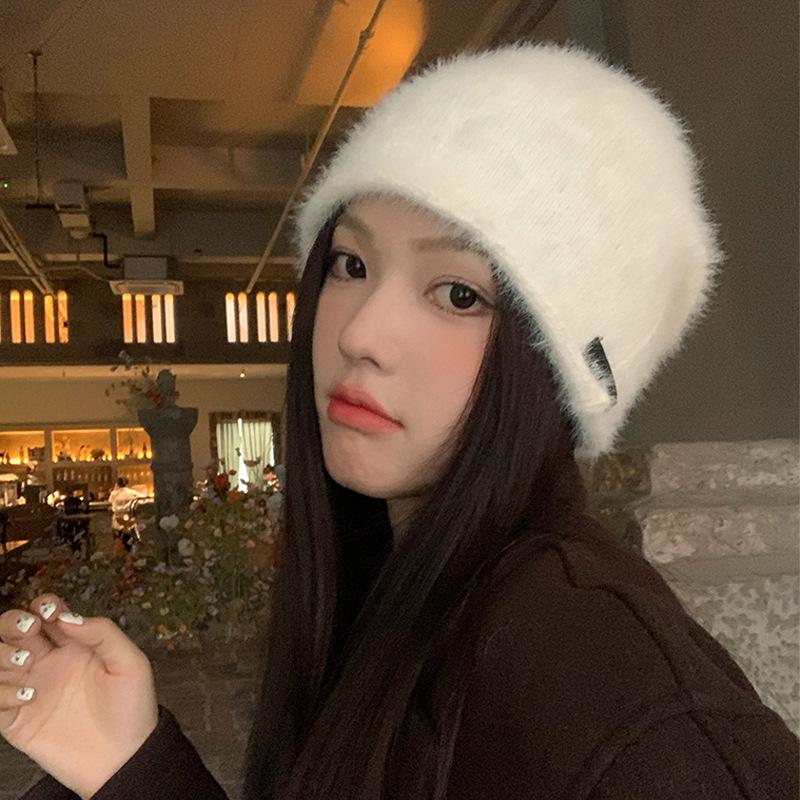 

Шапка Dui Dui Женская Осенне-зимняя Большой Обхват Головы Подчеркивающая Лицо Маленькая Плюшевая Шапка Теплая Защита Ушей Повязка на Голову Холодная Шапка Зимняя M（56-58cm）