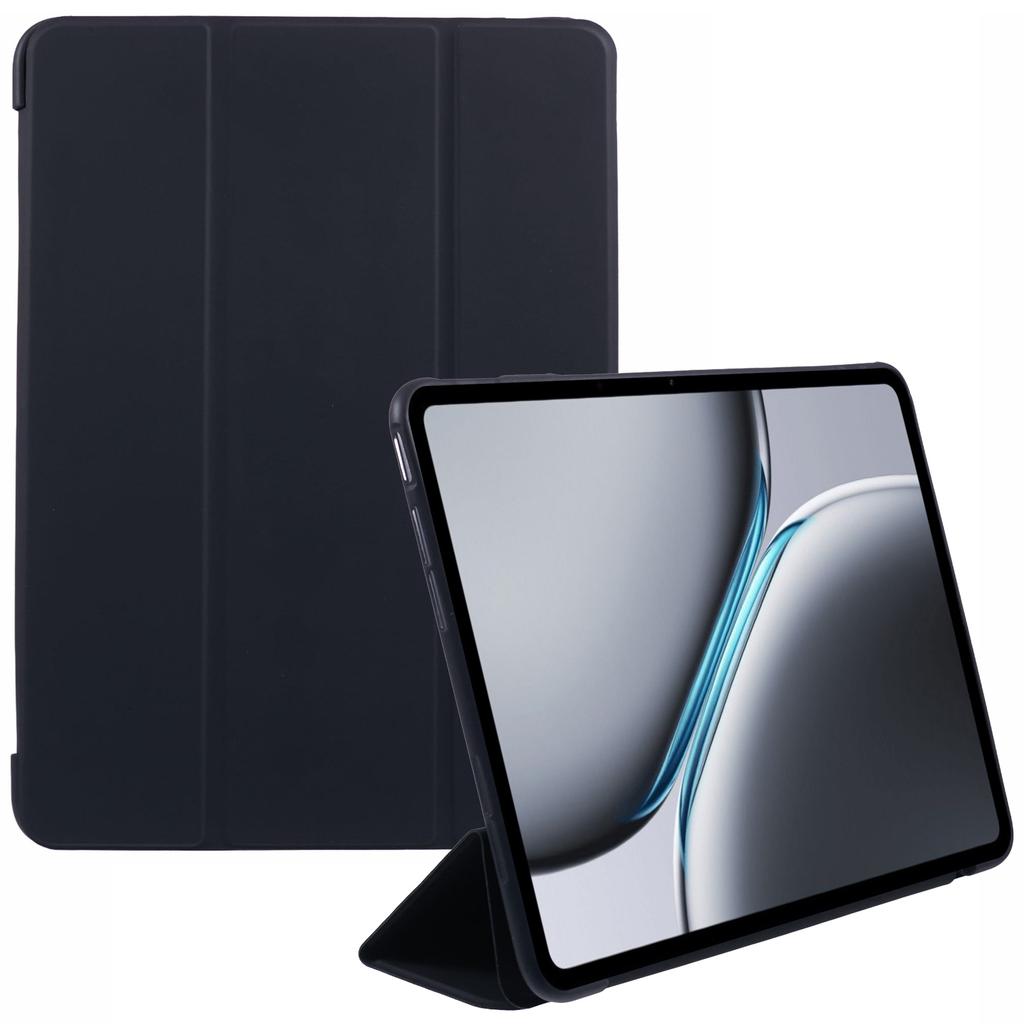 For OnePlus Pad 2 Case PU Leather+Silicone Tri-Fold Stand Tablet Cover