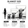 1 Piece Black And White Highland Cow Flannel Blanket, Soft, Suitable For Sofa, Bed, Office, All-Season Use.60X80