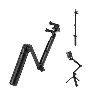 Etsumi Action Pod Tripod for Action Selfie Includes Screw 3-Way Cameras, Grip, 360° Low-Angle Photography, Foldable, Storage, 1/4-Inch Adapter, Black,