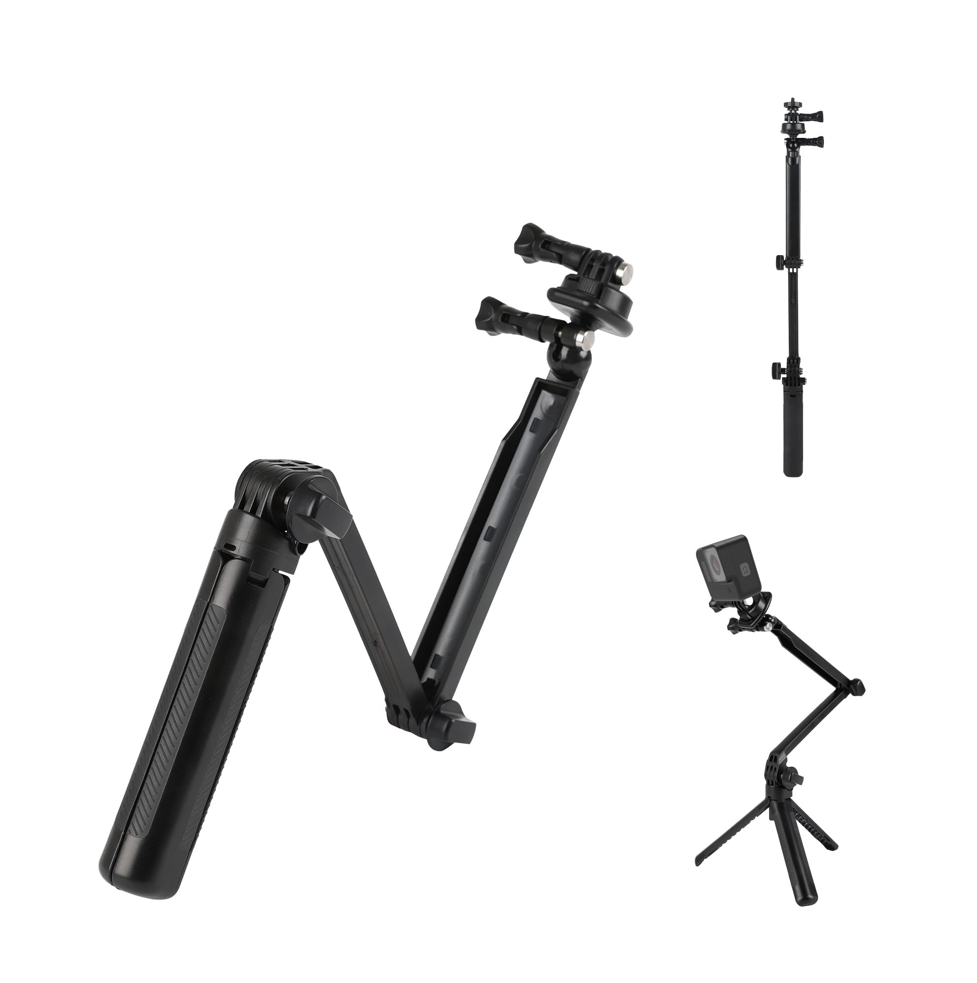 

Etsumi Action Pod Tripod for Action Selfie Includes Screw 3-Way Cameras, Grip, 360° Low-Angle Photography, Foldable, Storage, 1/4-Inch Adapter, Black, чёрный