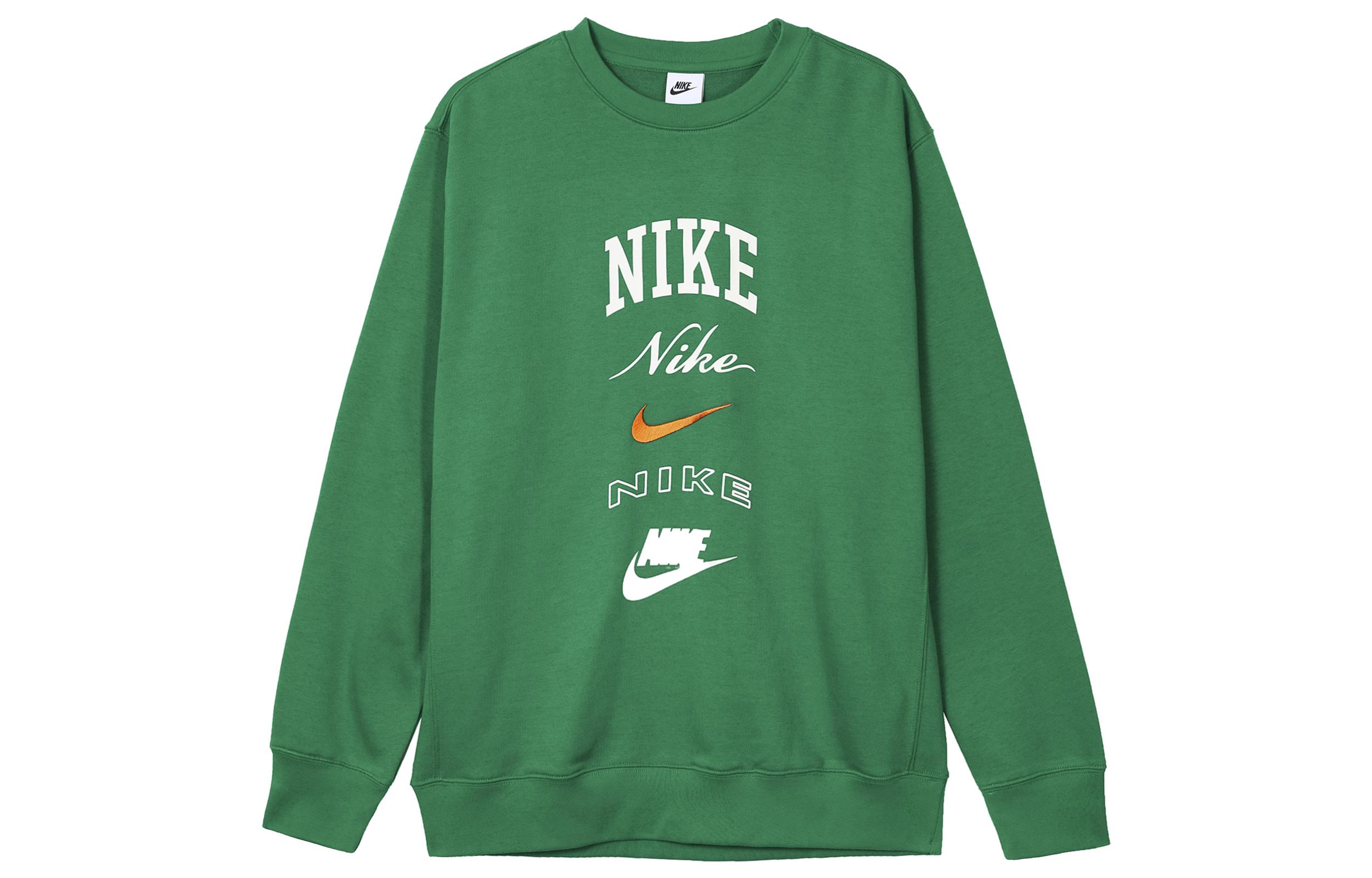 

Nike Club Fleece Letter Crew Neck Fleece Lined Casual Long Sleeved American Vintage Sweatshirt Men s Green FN2611-365 L