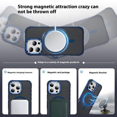 For iPhone 16 Pro Case with Lens Kickstand Matte Back Cover Compatible with MagSafe