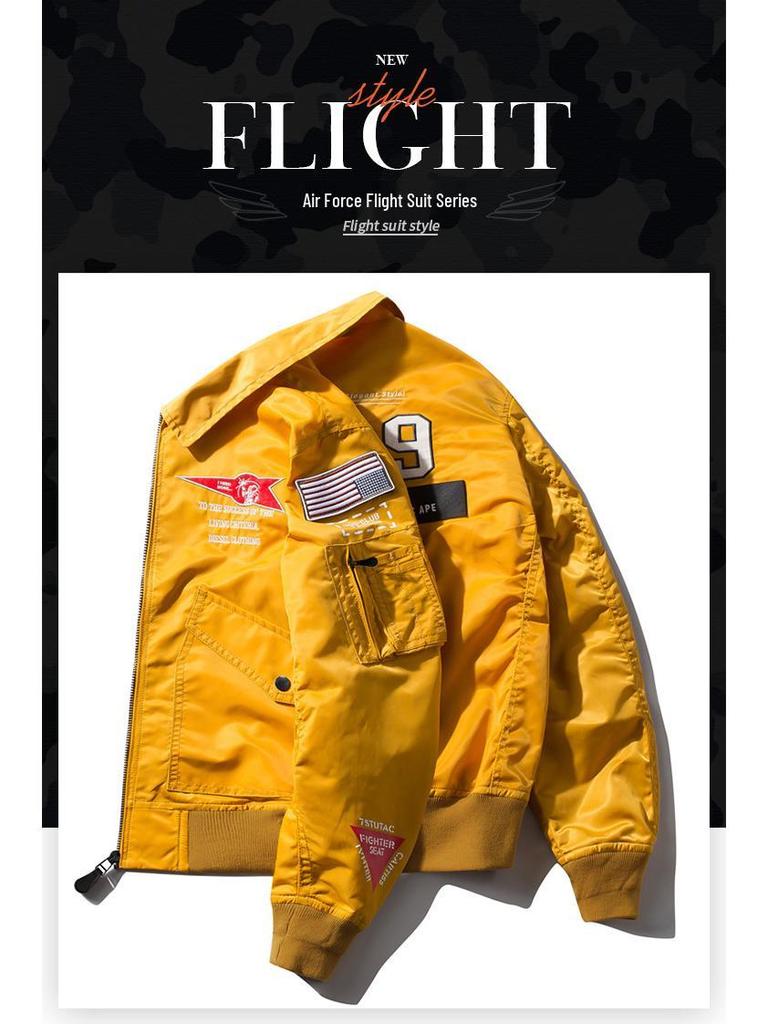 2019 Men's Outdoor Stand Collar Flight Jacket - Spring/Autumn Casual Loose Fit Top