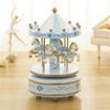 Hand Cranked Christmas Musical Carousels Box Ornament Wind Up Mechanism Music Box Ideal Gift Holiday Festives Decoration