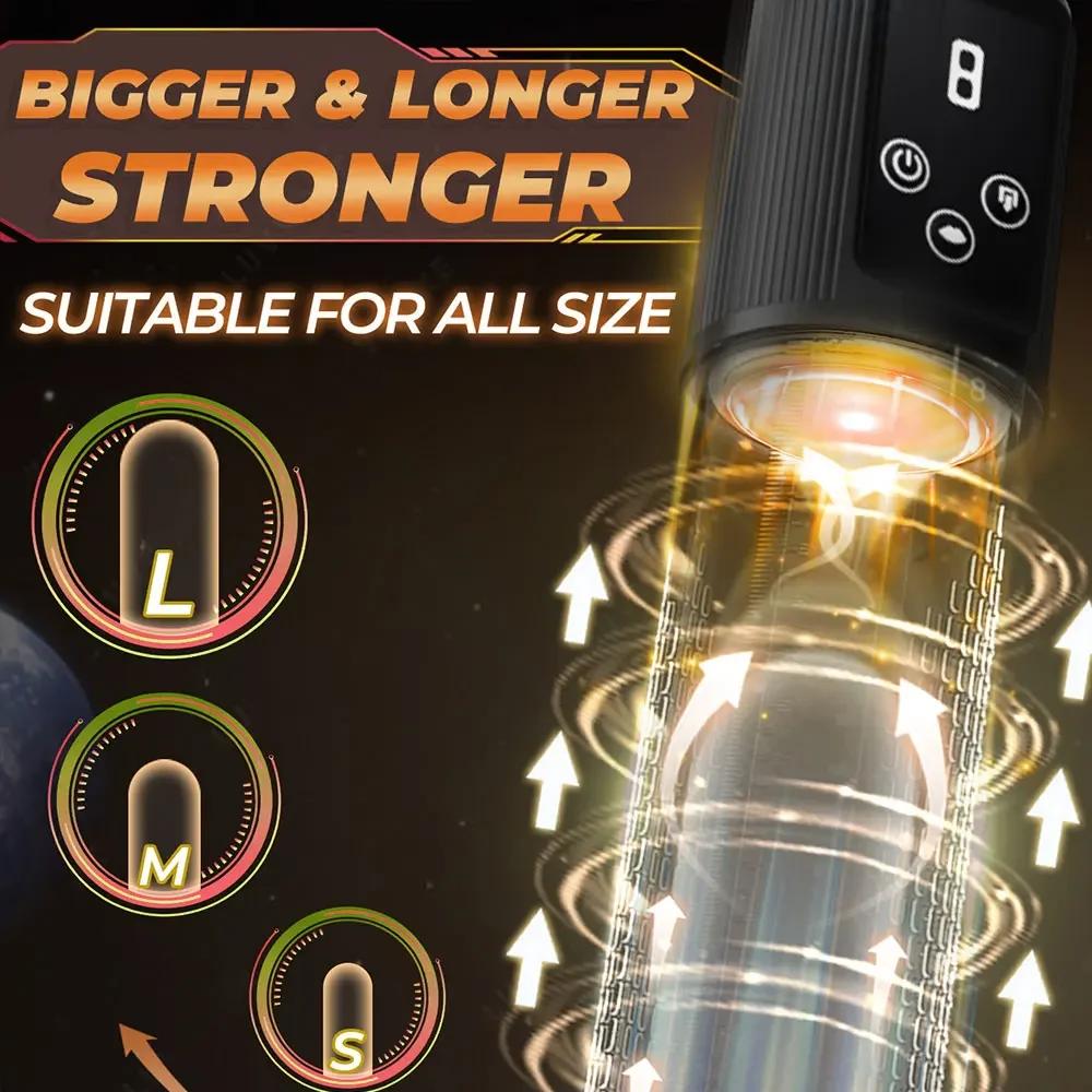 Electric Penis Pump for Enlargement Man Vacuum Pump Enlargement Extend Pump Male Masturbator Penile Bigger Trainer Adult Sex Toy