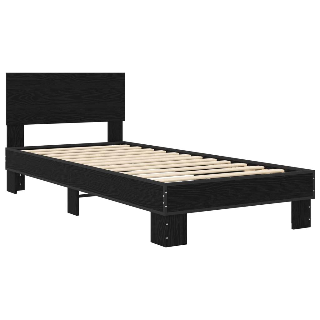 Bed Frame with Headboard Black Oak 80 x 200 cm