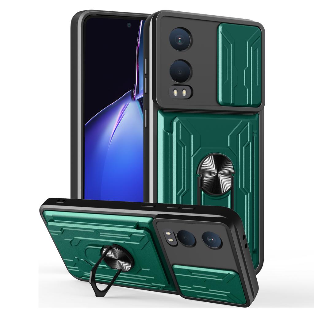 For OnePlus Nord CE4 Lite 5G Case PC+TPU Kickstand Phone Back Cover with Camera Slider