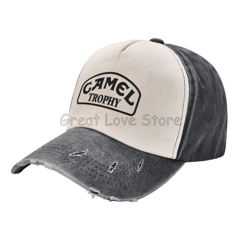 Camel Trophy Print Baseball Cap Unisex Adjustable Snapback Hat Vintage Washed Cotton Caps Cowboy Hat Retro Sun Visor Cap