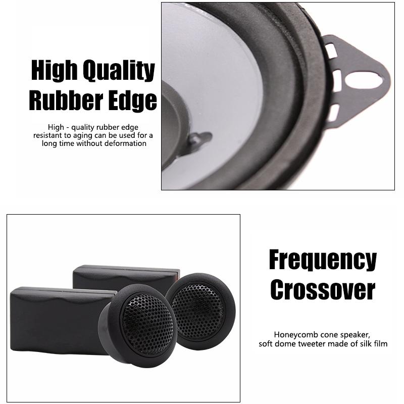 4-Zoll-Autolautsprecher-Sets, hocheffizienter Mini-Kalottenhochtöner, Hochleistungs-Seidenfolien-Auto-Audiolautsprecher, Auto-Audio-Modifikation