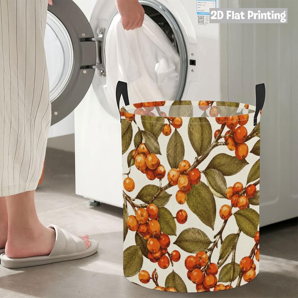 Collapsible Laundry Basket Large Round Waterproof Fabric Hamper Dirty Clothes Storage Bin Toy Organizer with Handles