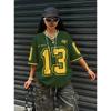 Stampa Los Angeles Numero 13 Moda Donna Maglietta a Maniche Corte con Scollo a V Estate Tee Maglie da Baseball Quotidiane Top Sportivi Larghi Tee