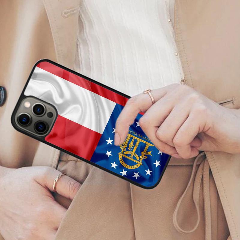 Georgia State Flag Magnetic Phone Case For APPLE iPhone 17 Air 16 14 13 12 Pro Max 15 Plus Wireless Charge With MagSafe Cover