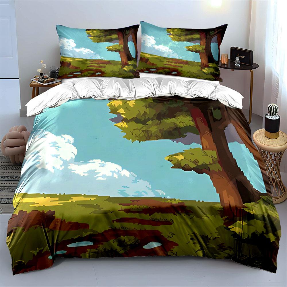 Whimsical Pixel Forest Enchantment. Bedding Sets Duvet Covers Pillowcases(1* Duvet Cover 2* Pillowcases Without Duvet Insert)