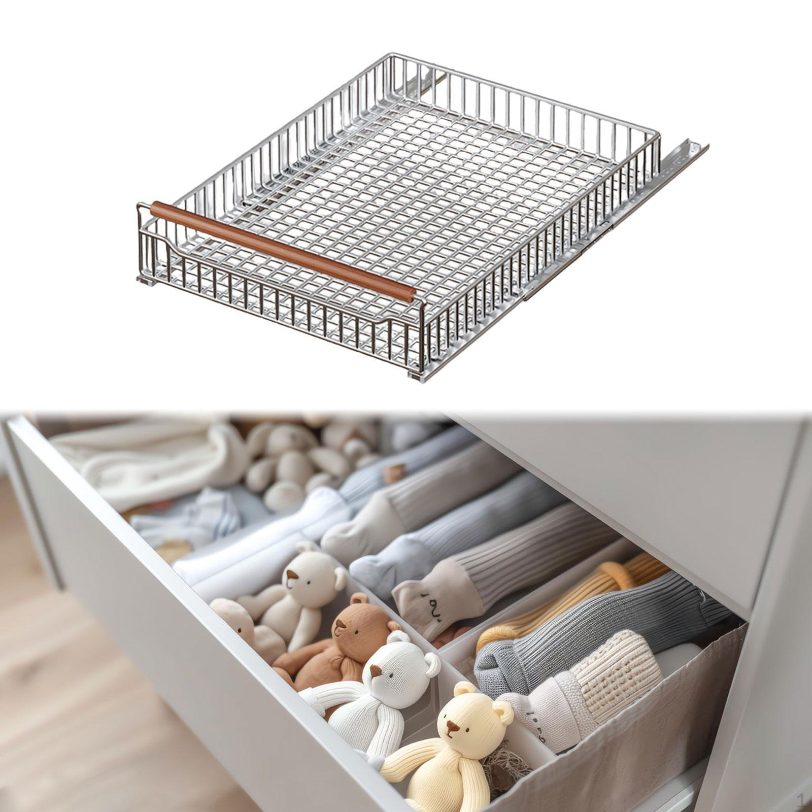 Выдвижной ящик для хранения корзина металлическая проволочная выдвижная полка под столом для сумки L 3698₽