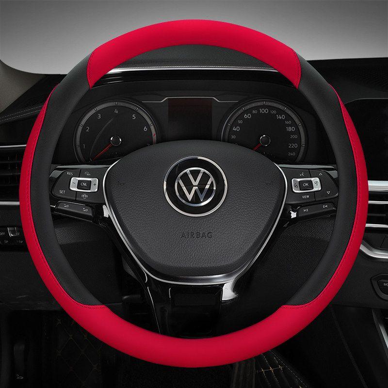 

Jianghuai Ruifeng S2 S3 S4 S7 M3 M4 M5 M6 Car Steering Wheel Cover Anti-Slip All-Season Universal Handle Cover Black and Red - Round