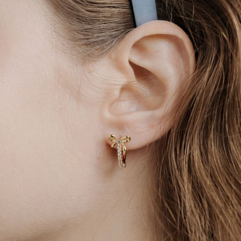 HAS HTY033 Ribbon one touch earrings