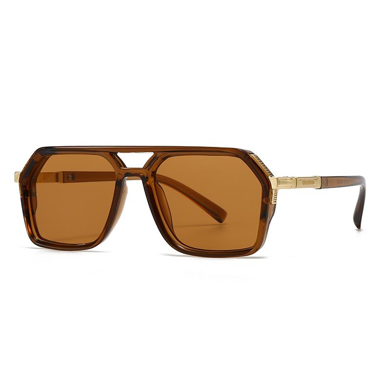 Nieuwste Europese en Amerikaanse Stijl Mannen Aviator Brillen Retro Dubbele Brug Vierkant Montuur Zonnebrillen Grensoverschrijdend Direct Leverbaar 62013