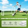 Football goal, sturdy net, plastic frame, pegs, 180L x 92W x 124H cm, white