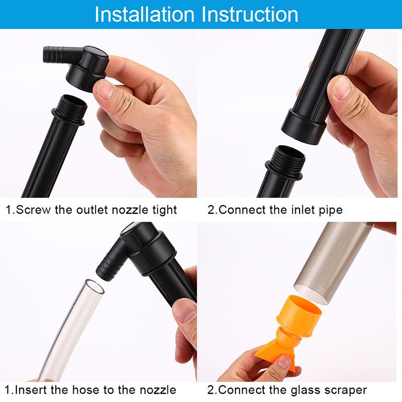 Quick Aquarium Siphon Pump Gravel Cleaner - 256Gph / 80Gph Adjustable Powerful Fish Tank Vacuum Gravel Cleaning Kit