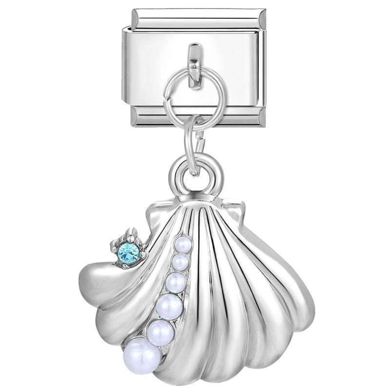 Italian Charm Bracelet Charms Dreamy Moon Butterfly Starfish Shell Pendant Diy Removable Module Link Bracelet Accessories Gifts