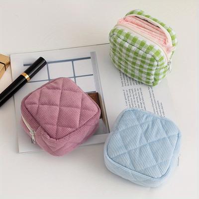 1pc Large Capacity Women's Sanitary Pad Storage Bag Portable Travel Bag Coin Purse Lipstick Bag Hair Accessory Storage Bag
