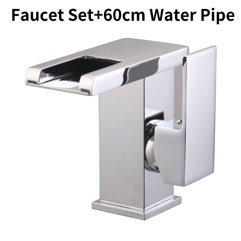 Led Bathroom Rgb Sink Mixer Tap Temperature Sense Waterfall Faucet Change Color