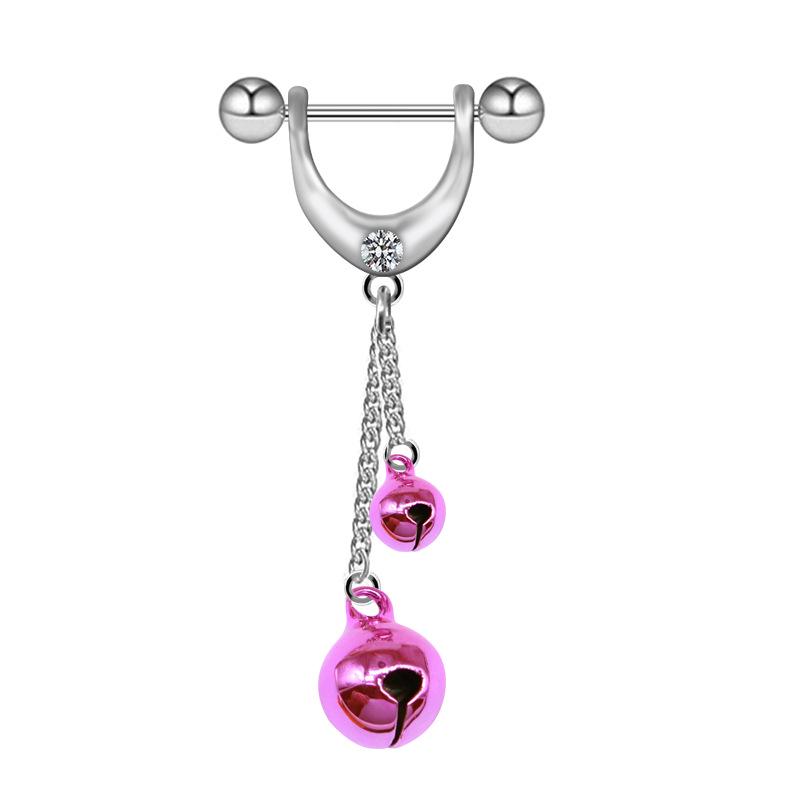 Festliche Mehrfarbige Glocken-Nippelringe - Europäischer & Amerikanischer Stil Weihnachts-Piercingschmuck