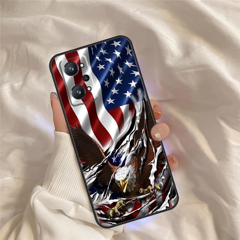 America USA Flag Case For Realme C55 C71 C75 C61 C53 C33 C63 C51 C65 C67 11 12 13 14 15 Pro Plus GT6 GT7 Pro