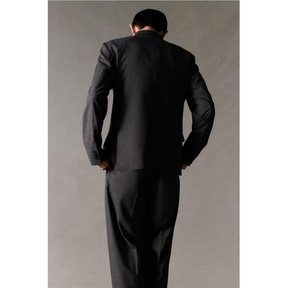 H M Relaxed Fit Suit Pants Dark Grey