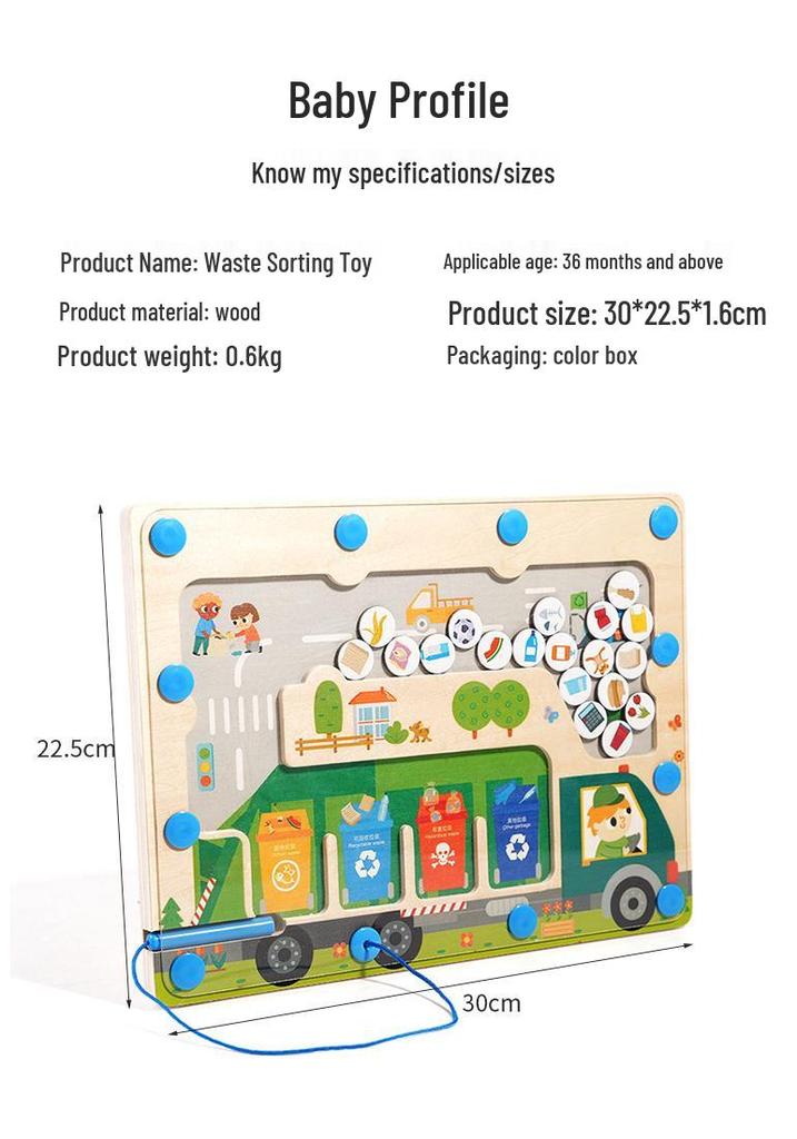 Magnetic Wooden Number Maze: Children's Color Sorting & Counting Board for Early Education and Logical Thinking