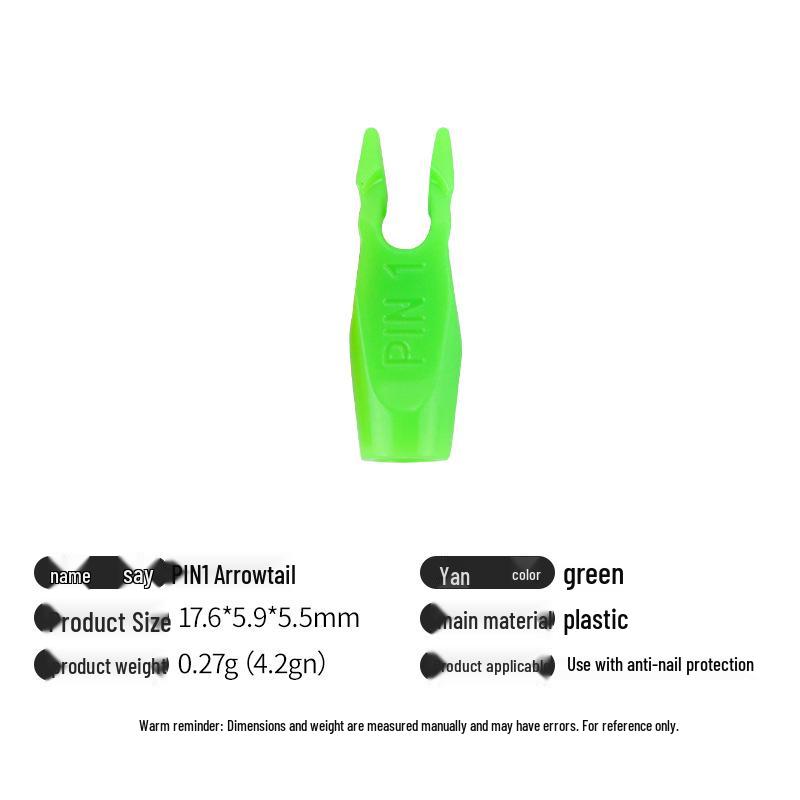 Multicolor Anti-Nail Plastic Arrow Nock with Inner Insert and Outer Wrap, Various Specifications Available.