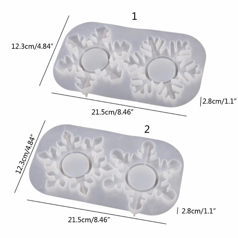 Unique Snowflake Candlestick Resin Mold Aromatherapy Candle Holder Silicone Mould for Festive Season Everyday Use Decor