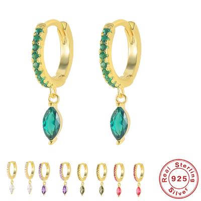 S925 Sterling Silver Colored Horse Eye Earrings With Diamonds, Earrings, Earrings, Simple And Fashionable Smart Earrings.