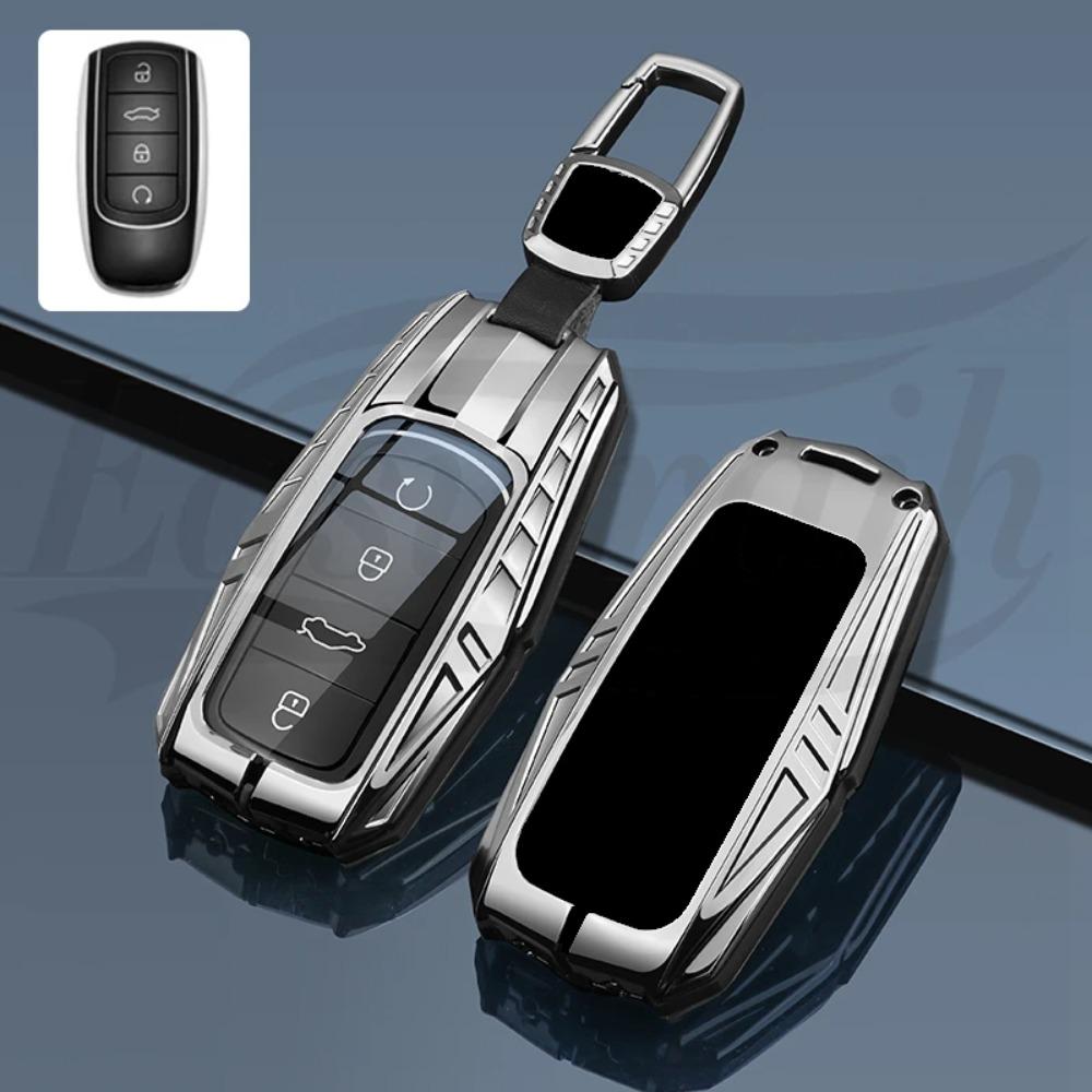 Car Zinc Alloy Silicone Key Case Cover Holder for Chery Tigo 7 8 Pro Max Omoda C5 Tigo 7 8 Plus Arrizo 5 Plus Key Protective Bag