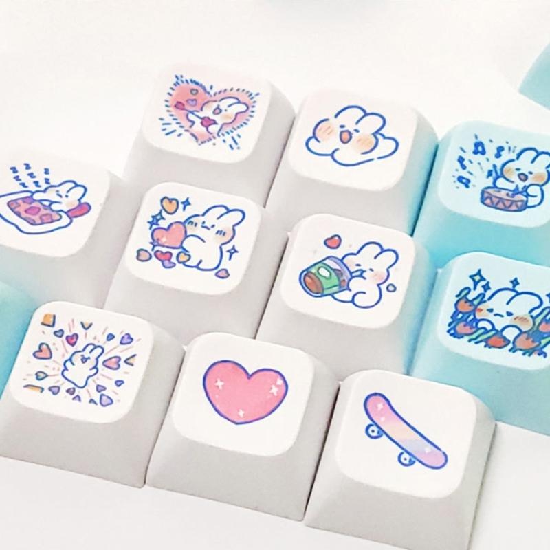 Keycaps Set 138 Keys XDA Profile PBT Dye-Sublimation for Mechanical Gaming Keyboard -MX Hes Keypad
