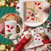 500pcs Red Christmas Santa Hat Stickers with Glittering - Laser-Cut Self-Adhesive Waterproof Decoration for Holiday Cards, Gifts, Party Decorations