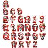 2D Christmas Hat 26 Letter Pendant Christmas Tree Home Decoration Acrylic Flat Car Pendant