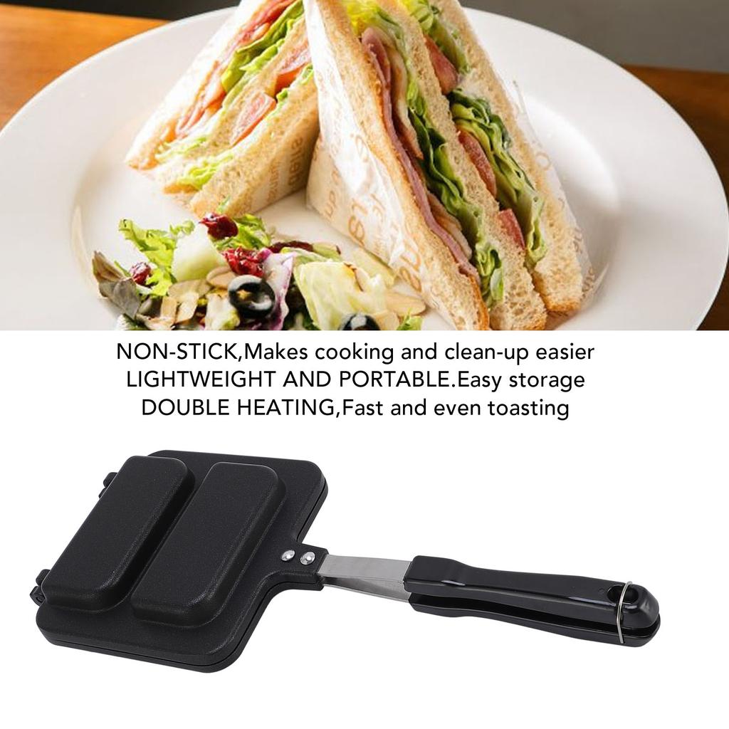 Double Sided Sandwich Baking Pan Nonstick Sandwich Maker Grilled Cheese Maker Frying Pan for Home Kitchen Edge Sealing Detachable