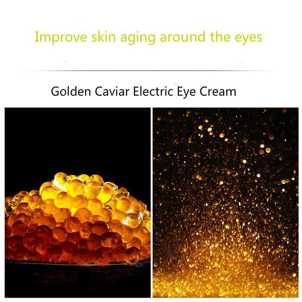 2 In 1 Gold Caviar Eye Cream Electric Massager Anti Age Remove Dark Circles Serum Roller Vibration Massage Eye Care